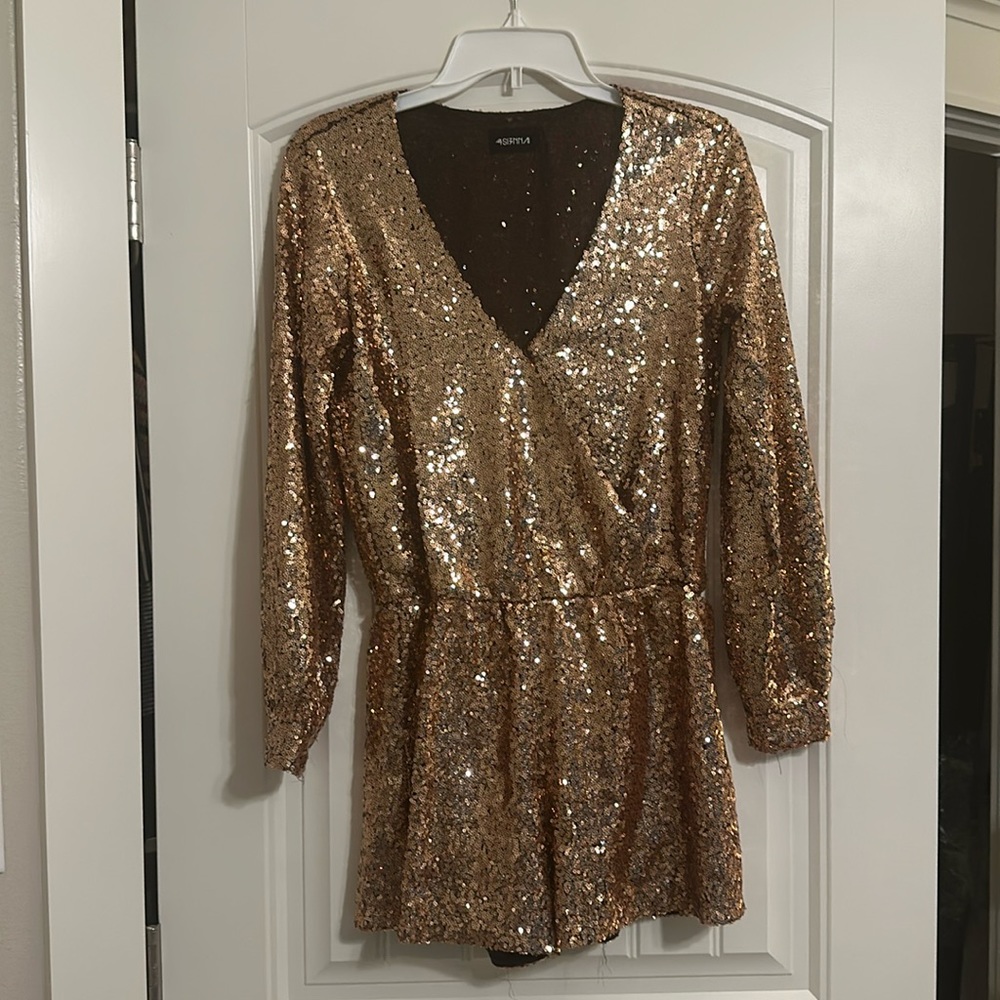 Gold Sequins Romper